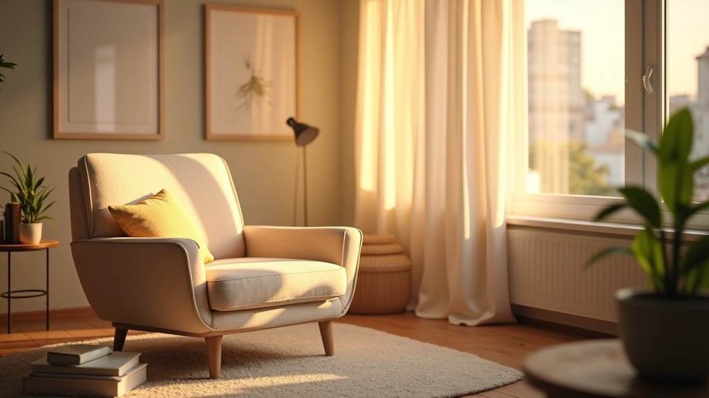 Peaceful adult relaxation room with comfortable seating, soft lighting, and calming décor